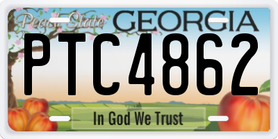 GA license plate PTC4862