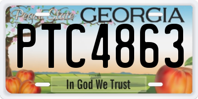 GA license plate PTC4863