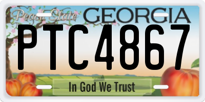 GA license plate PTC4867