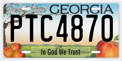 GA license plate PTC4870
