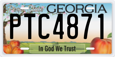 GA license plate PTC4871