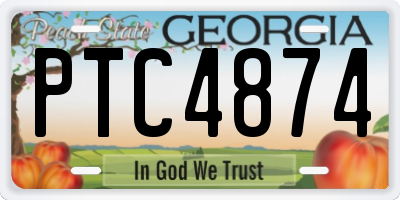 GA license plate PTC4874
