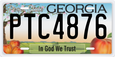 GA license plate PTC4876