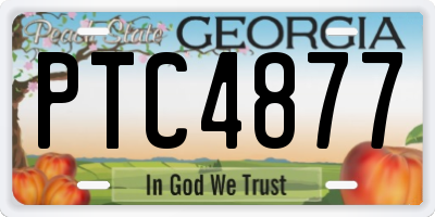 GA license plate PTC4877