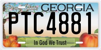 GA license plate PTC4881