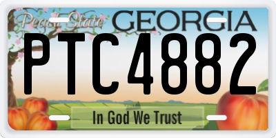 GA license plate PTC4882
