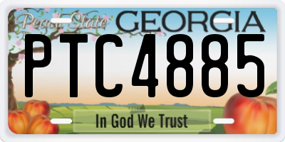 GA license plate PTC4885
