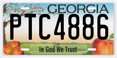 GA license plate PTC4886