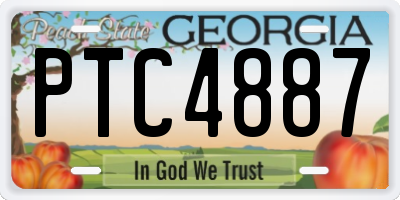 GA license plate PTC4887