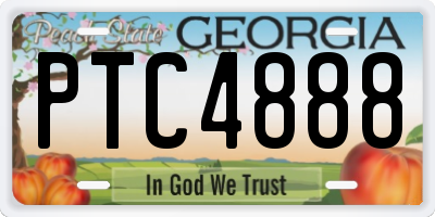 GA license plate PTC4888