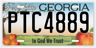 GA license plate PTC4889