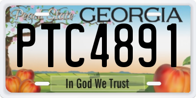GA license plate PTC4891