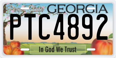 GA license plate PTC4892