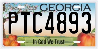 GA license plate PTC4893