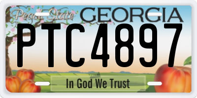 GA license plate PTC4897