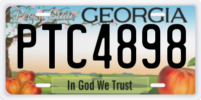 GA license plate PTC4898