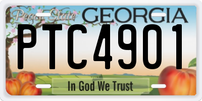 GA license plate PTC4901