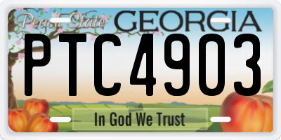 GA license plate PTC4903