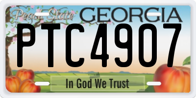 GA license plate PTC4907