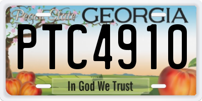GA license plate PTC4910