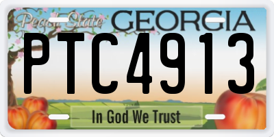 GA license plate PTC4913