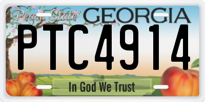 GA license plate PTC4914