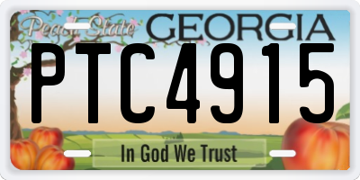 GA license plate PTC4915