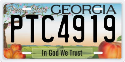 GA license plate PTC4919