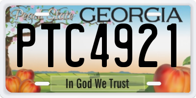 GA license plate PTC4921