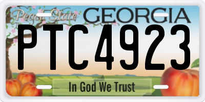 GA license plate PTC4923