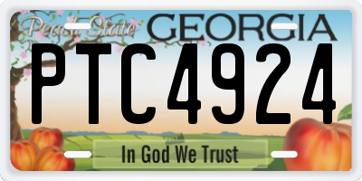 GA license plate PTC4924