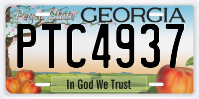 GA license plate PTC4937