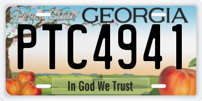 GA license plate PTC4941