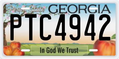 GA license plate PTC4942