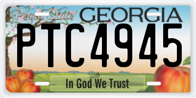 GA license plate PTC4945