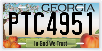GA license plate PTC4951