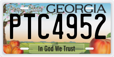 GA license plate PTC4952