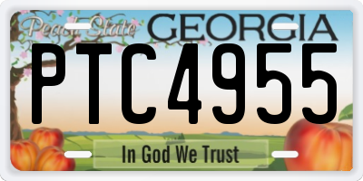 GA license plate PTC4955