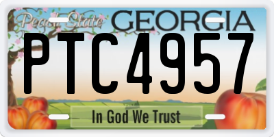 GA license plate PTC4957