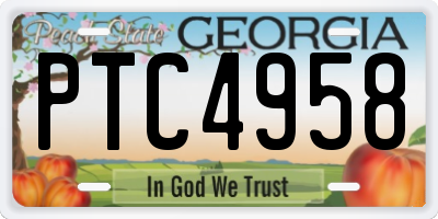 GA license plate PTC4958