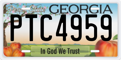 GA license plate PTC4959