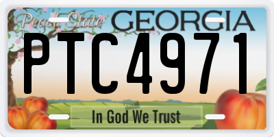 GA license plate PTC4971