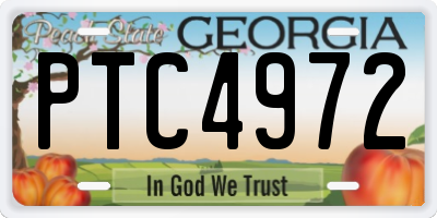 GA license plate PTC4972