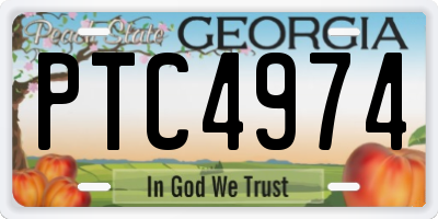 GA license plate PTC4974