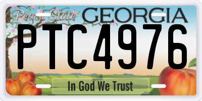 GA license plate PTC4976