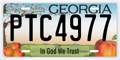 GA license plate PTC4977
