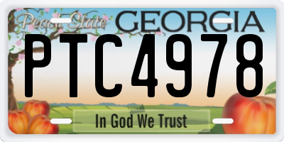 GA license plate PTC4978