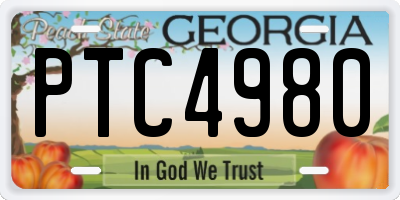 GA license plate PTC4980