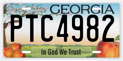 GA license plate PTC4982