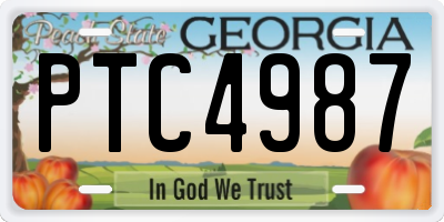 GA license plate PTC4987
